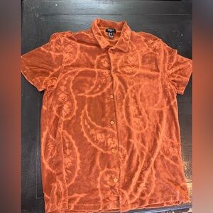 Forever 21 Orange Casual Button Down Shirt